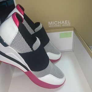 Michael Kors Hot Pink Felix Trainer sneaker Shoes